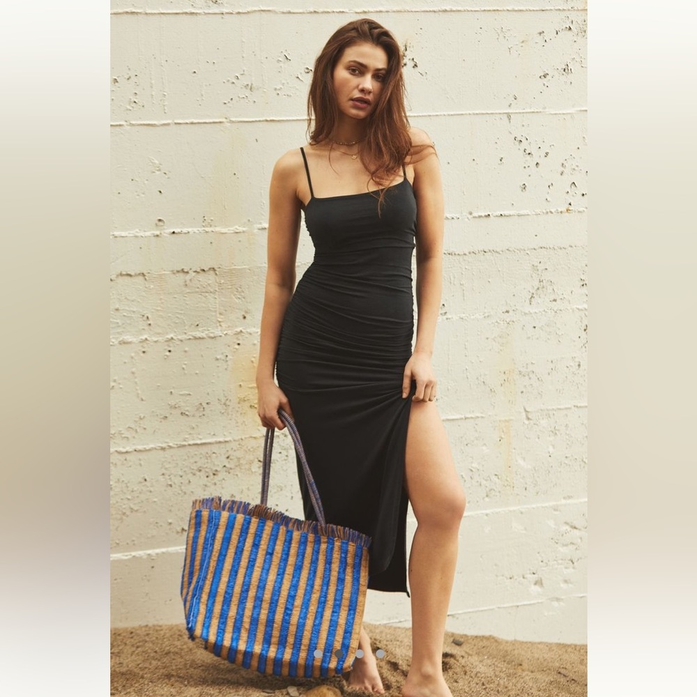 Anthropologie strappy back midi dress